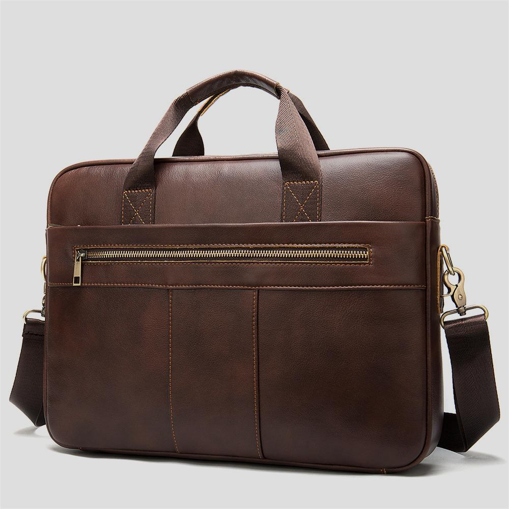 Men's Leather Briefcase Business Men's Bag First Layer Cowhide Portable