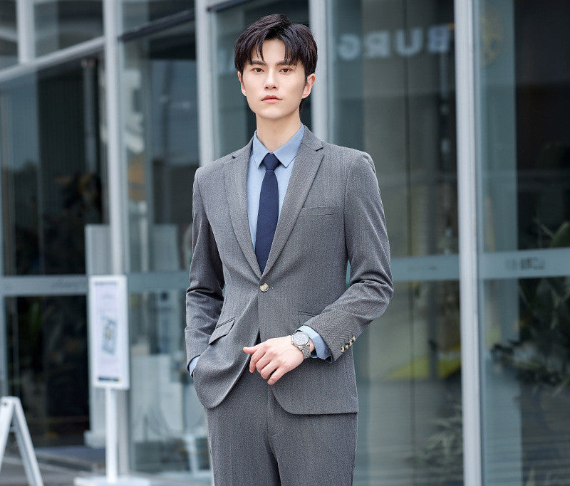 Grain Micro-elastic Workplace Random Combination Business Office Meeting Men's And Women's Same Suit