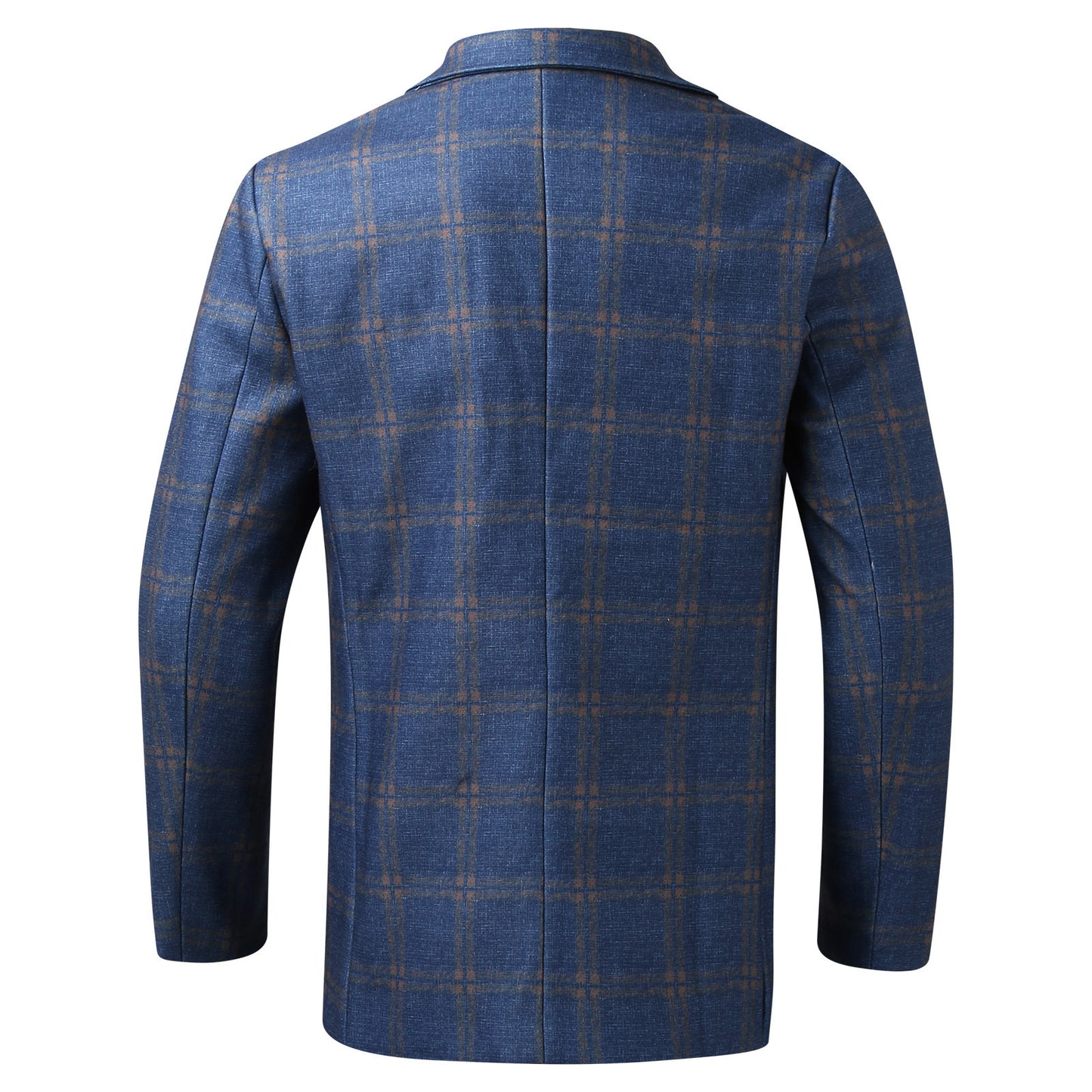 Men's Plaid Lapel Long Sleeve Suit Coat Men's Business Suit